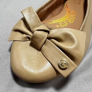 Circus NY by‎ Sam Edelman Connie Leather Ballet Flats Bow Accent  Shoes Beige 6M